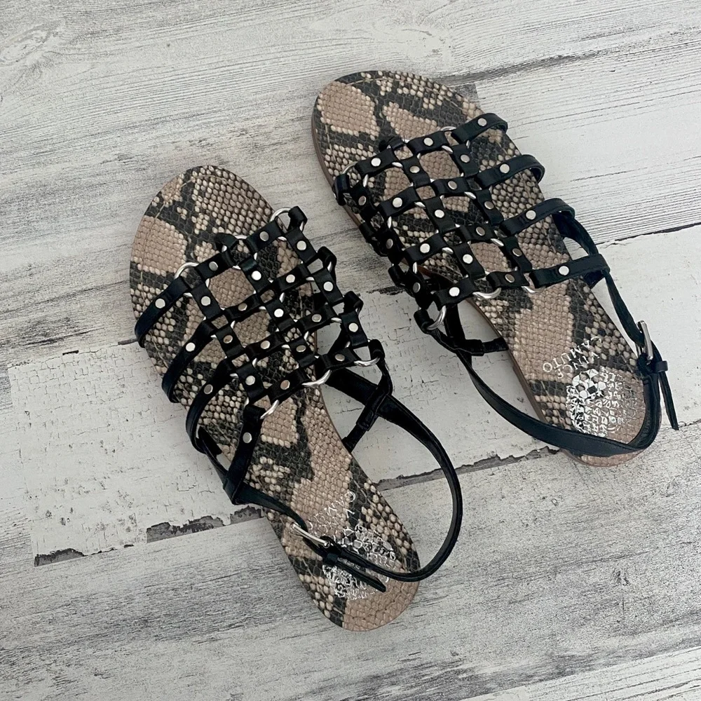 Vince Camuto Richintie Cage Sandal Black 7.5